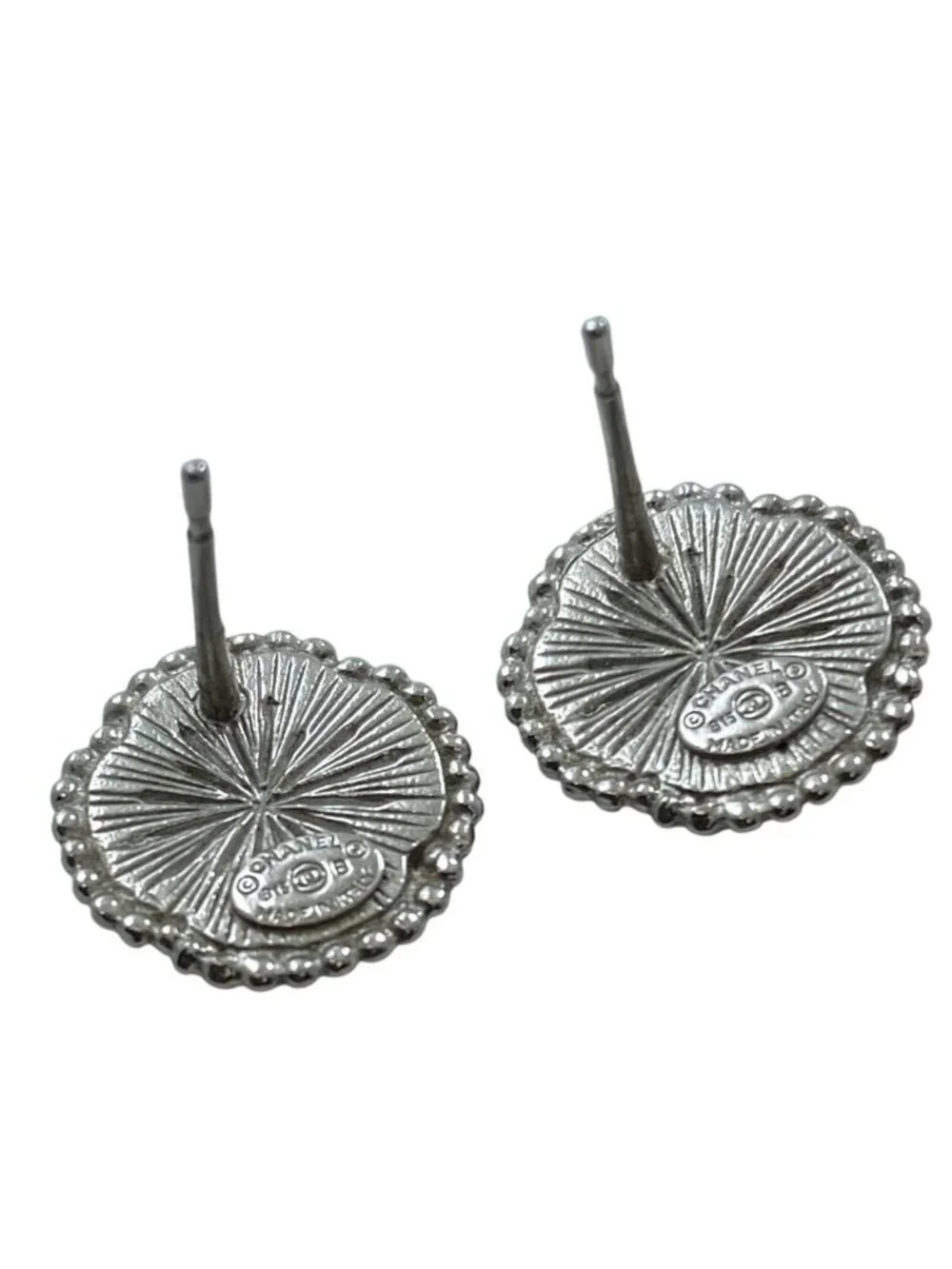 Chanel Earrings CC Logo Silver